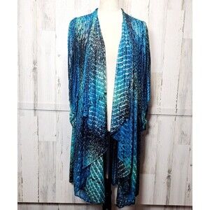 Virginie Paris Sheer Drape Open Cardigan Duster Art To Wear Women's Vintage